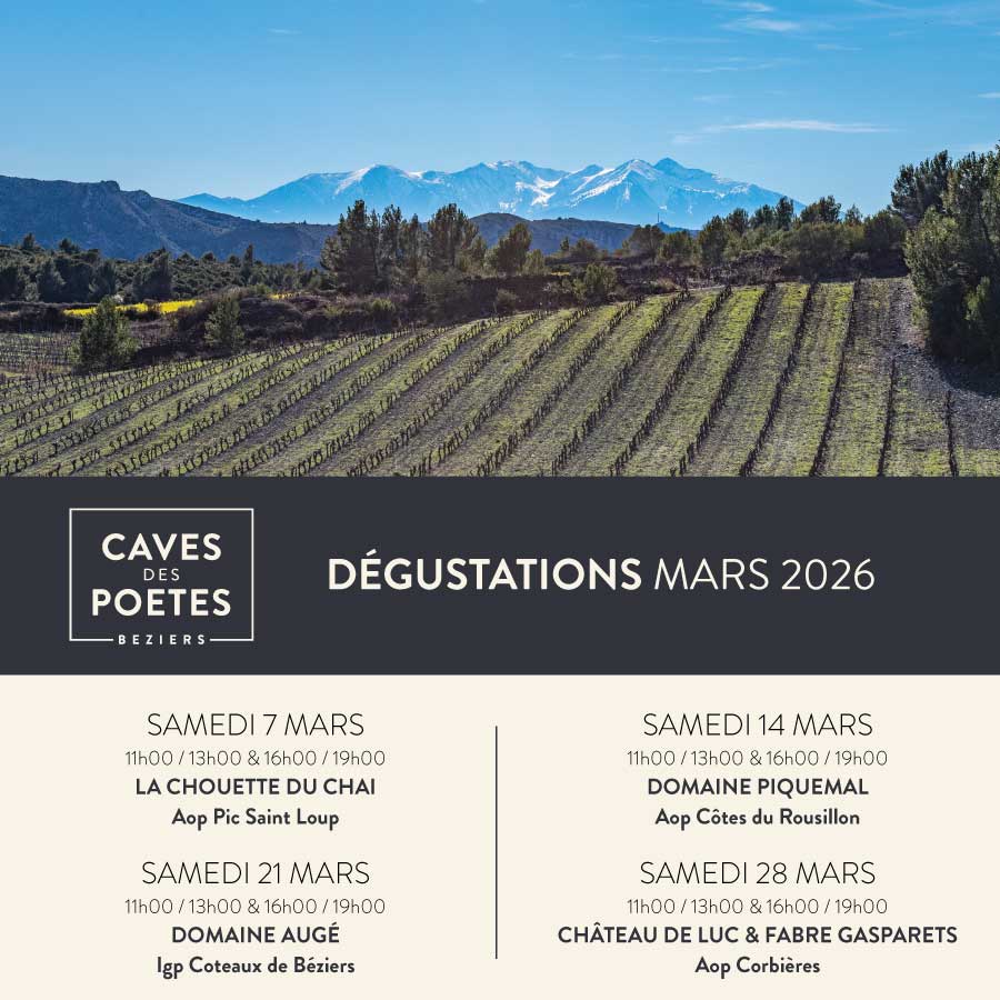 Les dégustations du samedi – Février 2026 Chaque samedi, de 11h00 à 13h00 et de 16h00 à 19h00, un vigneron, un terroir, une histoire à déguster 