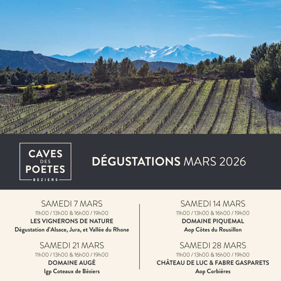 Programme-Degustation-mars-2026-2 Programme degustation de vin aux Caves des Poetes Beziers - Mars 2026